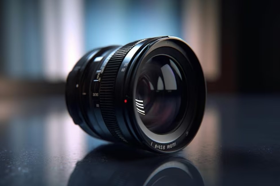 an optical module on a blurry colorful background