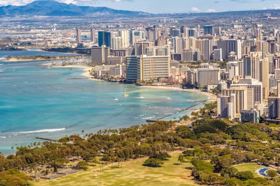 Waikiki beach in Honolulu, the capital and most populous city of the U.S. state of Hawaii