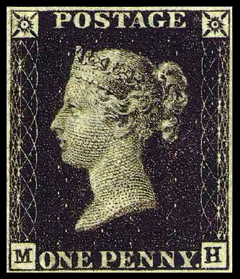 the world's first adhesive postage stamp, the Penny Black